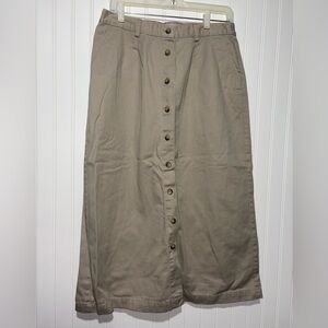 Vintage 90s Cabin Creek Tan Button-Down Skirt| Size 14